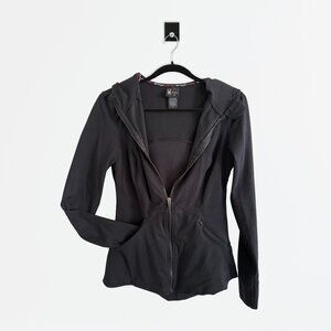 Spyder Black Performance Full Zip Hooded Jacket | Size S